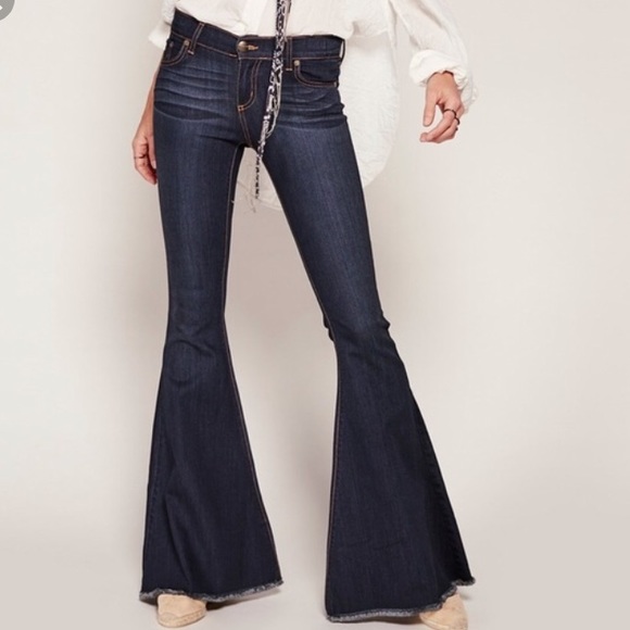 flare dark wash jeans